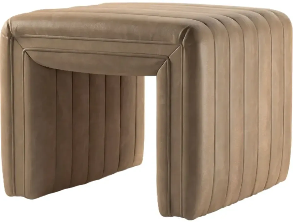 Vivian Leather Ottoman