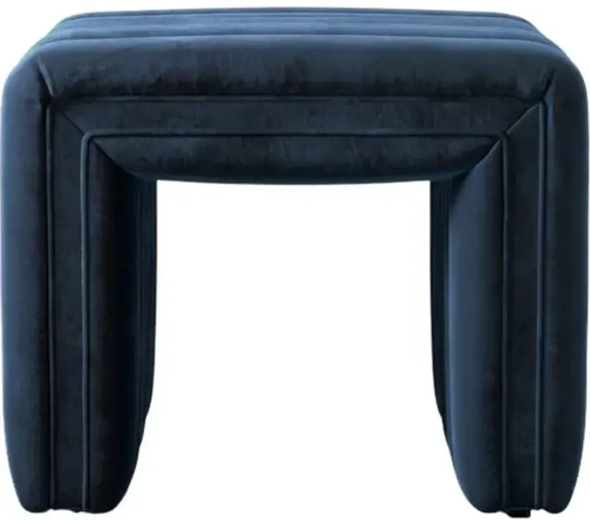 Vivian Velvet Ottoman - Blue