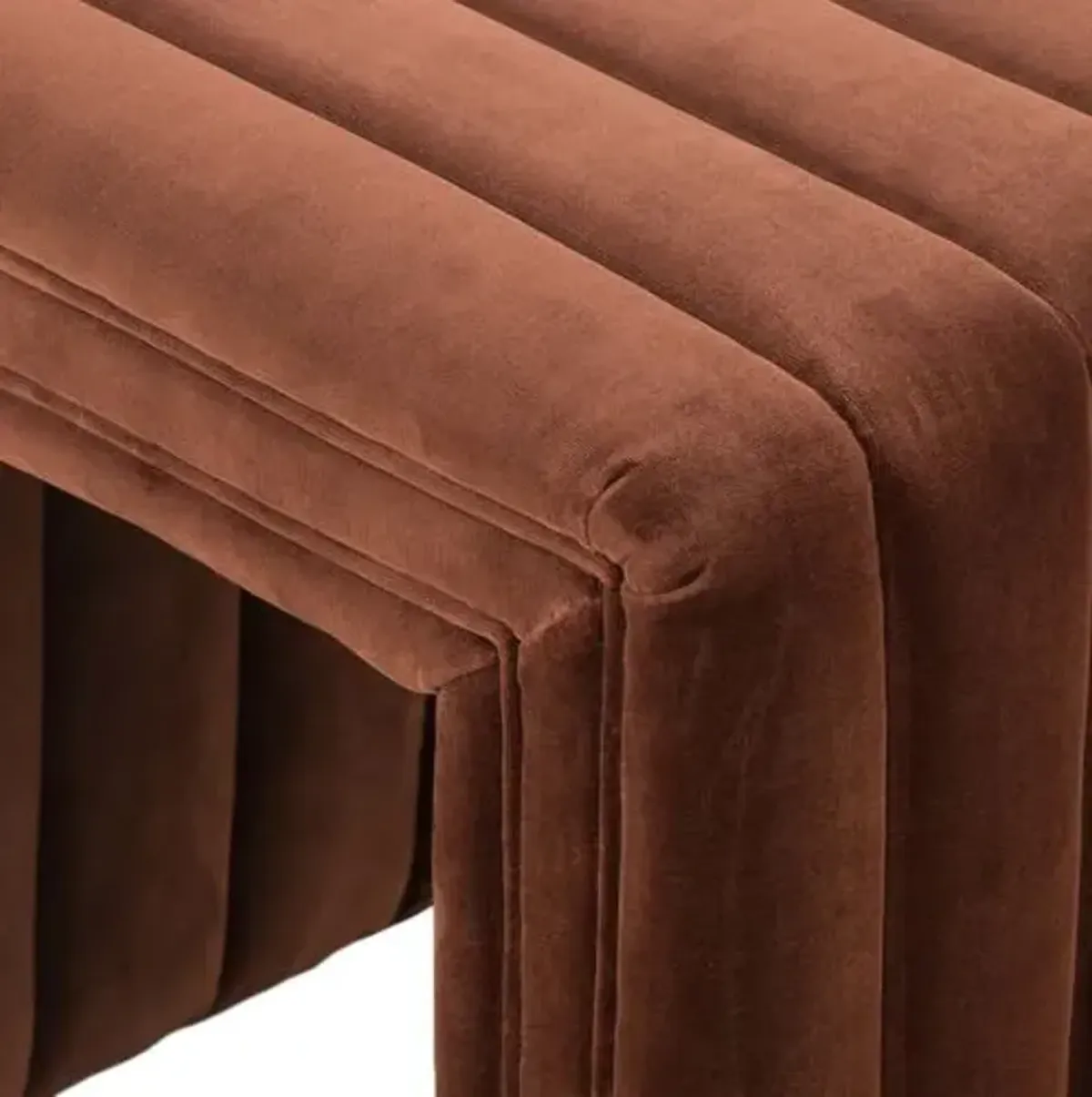 Vivian Velvet Ottoman - Brown