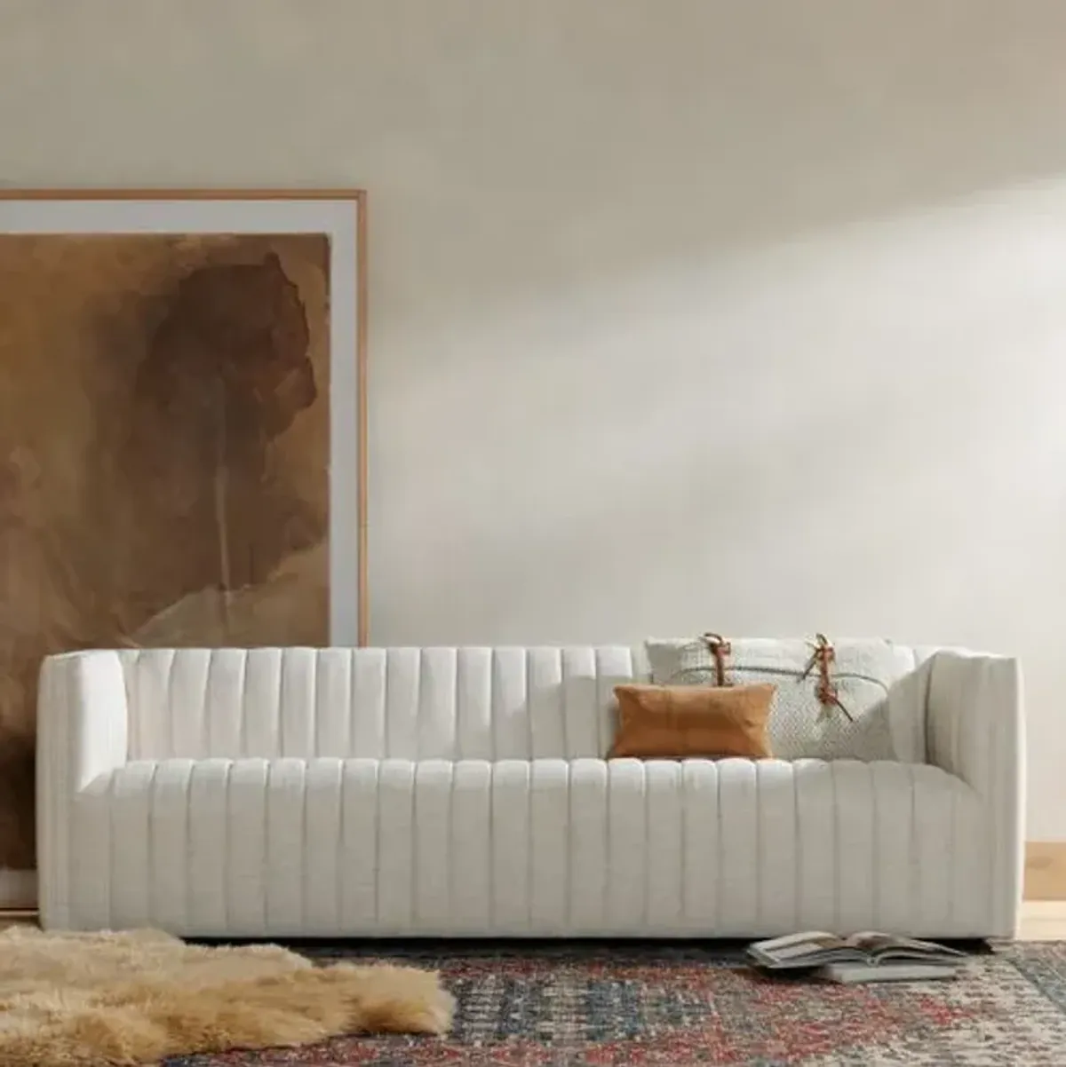 Deacon Channel Tufted Linen Sofa - Dover Crescent