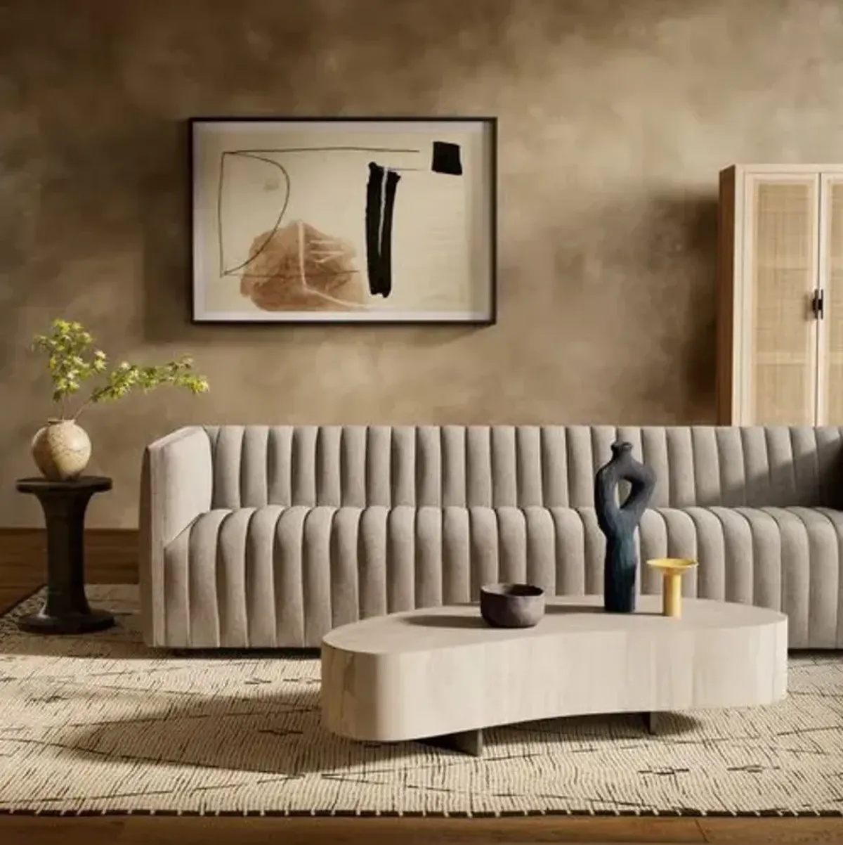 Vivian Synthetic Sofa - Orly Natural