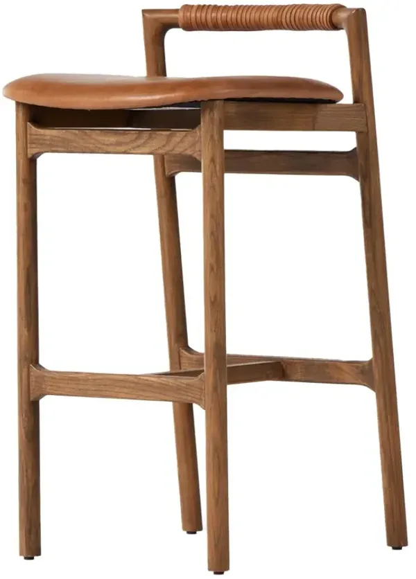 Violet Leather Bar Stool