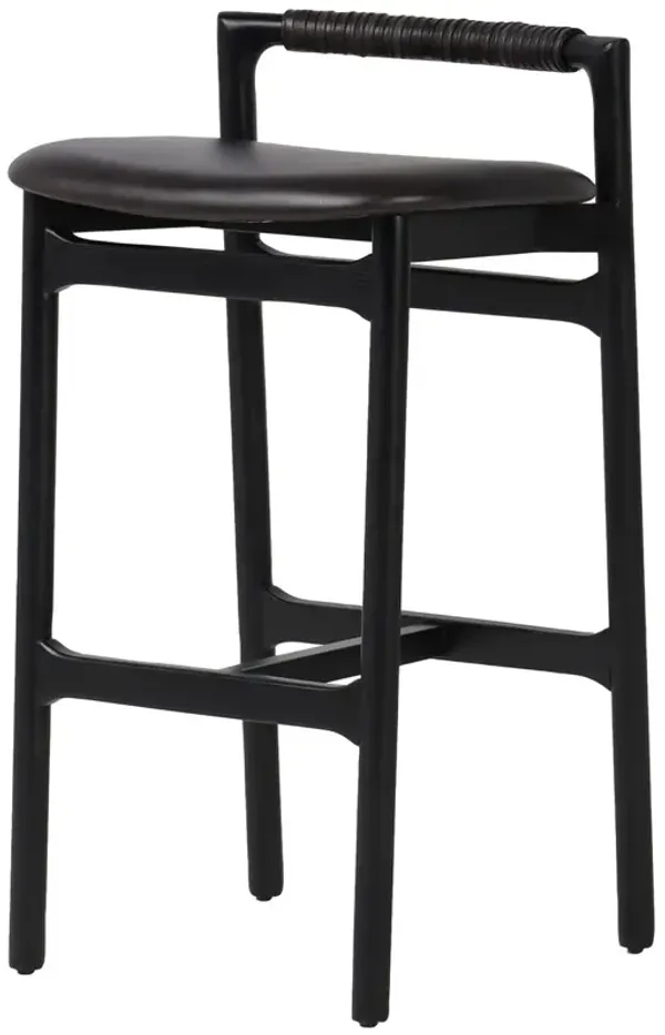 Violet Leather Bar Stool