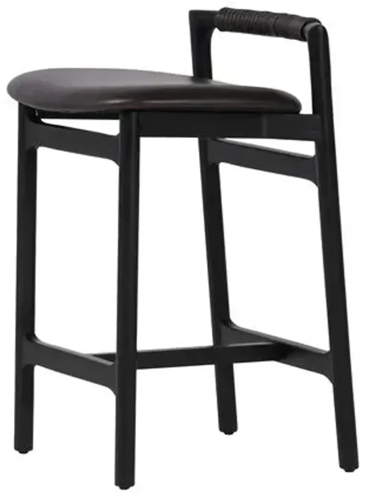 Violet Leather Counter Stool