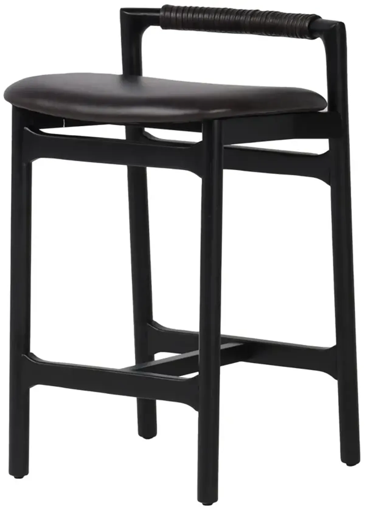 Violet Leather Counter Stool