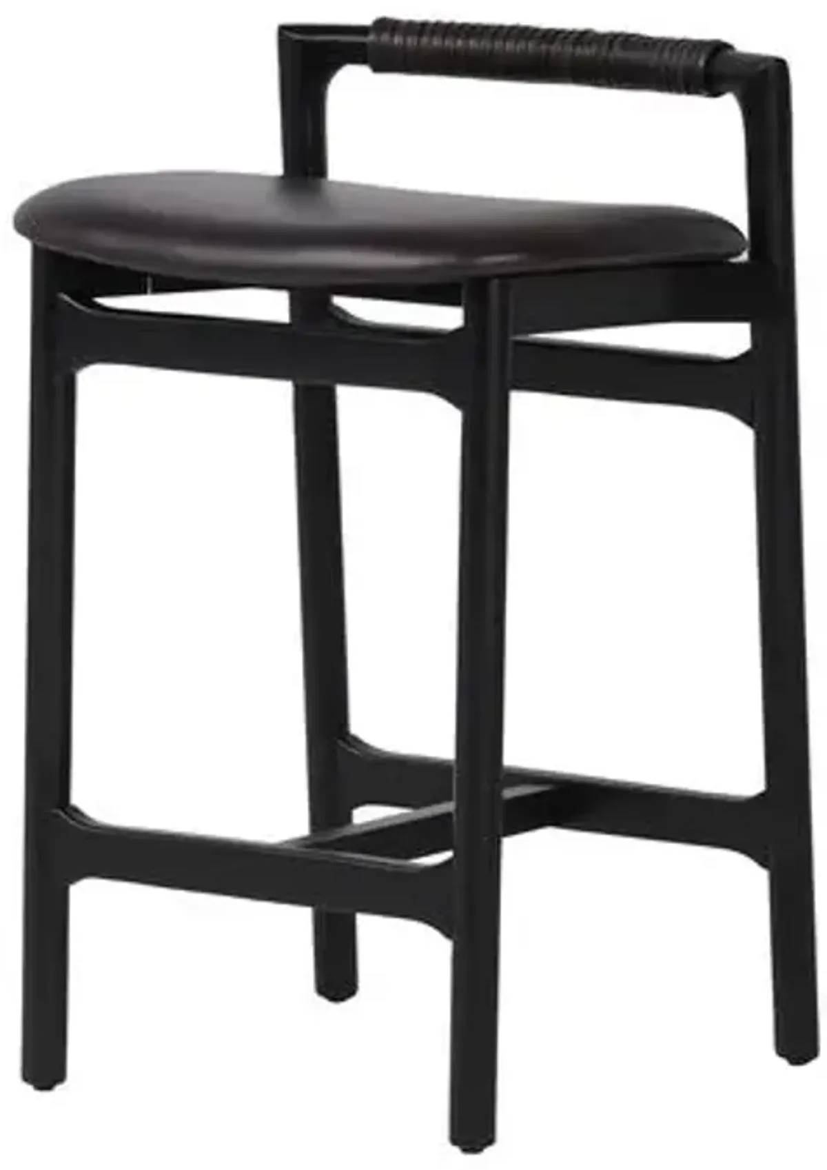 Violet Leather Counter Stool