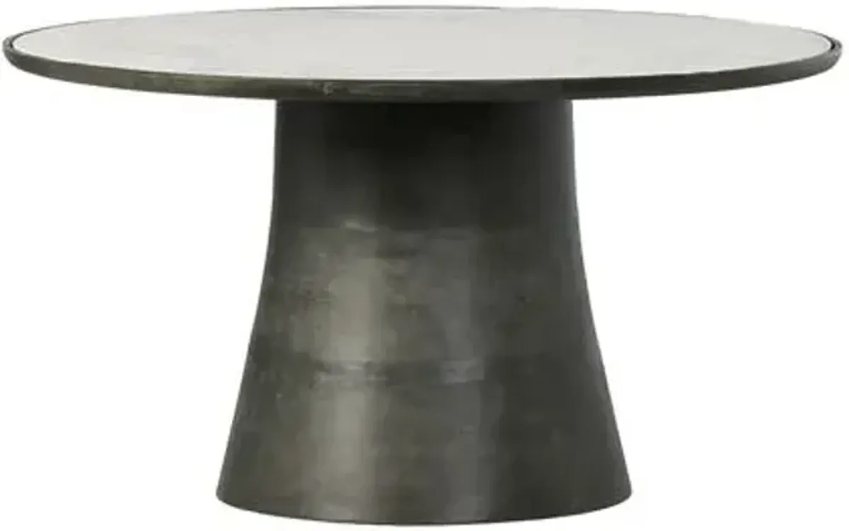 Vienna Outdoor Dining Table - Veined White Marble