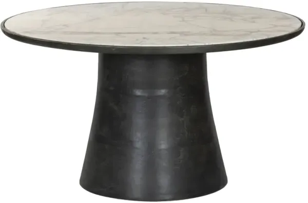 Vienna Outdoor Dining Table, Veined White Marble