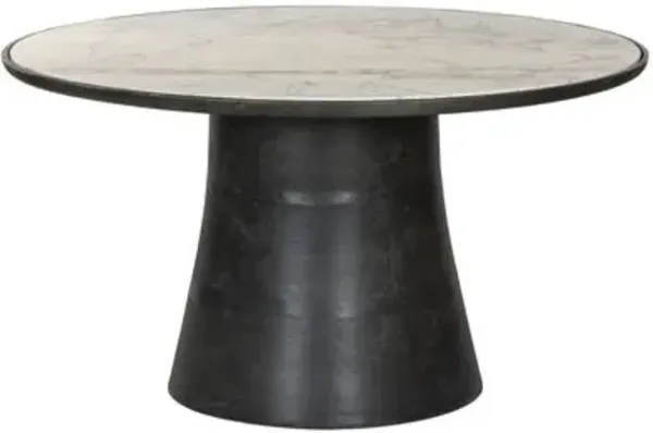 Vienna Outdoor Dining Table - Veined White Marble
