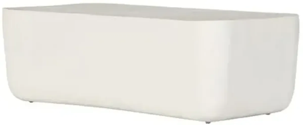 Veronica Outdoor Aluminum Rectangular Coffee Table - White