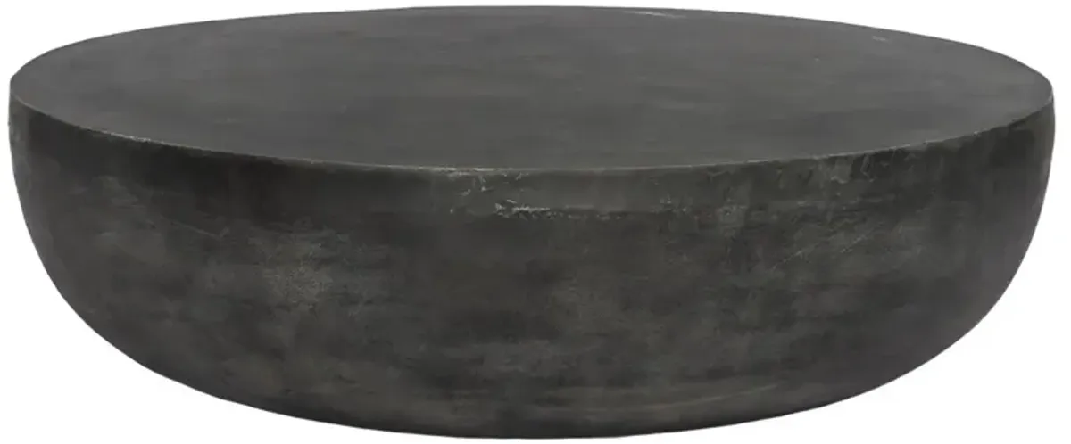 Veronica Outdoor Round Aluminum Coffee Table - Gray