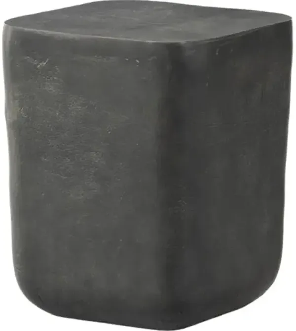 Veronica Outdoor Square Aluminum Drink Table - Gray