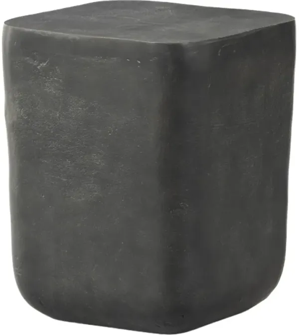 Veronica Outdoor Square Aluminum Drink Table - Gray