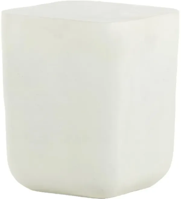 Veronica Outdoor Square Aluminum Drink Table - White