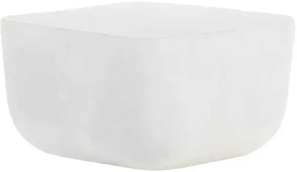 Veronica Square Outdoor Aluminum End Table - White