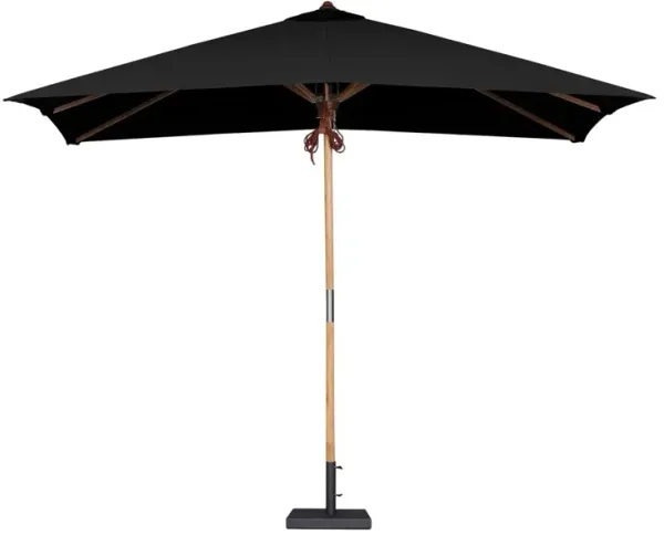 Vera Outdoor Rectangular Teak Patio Umbrella - Black