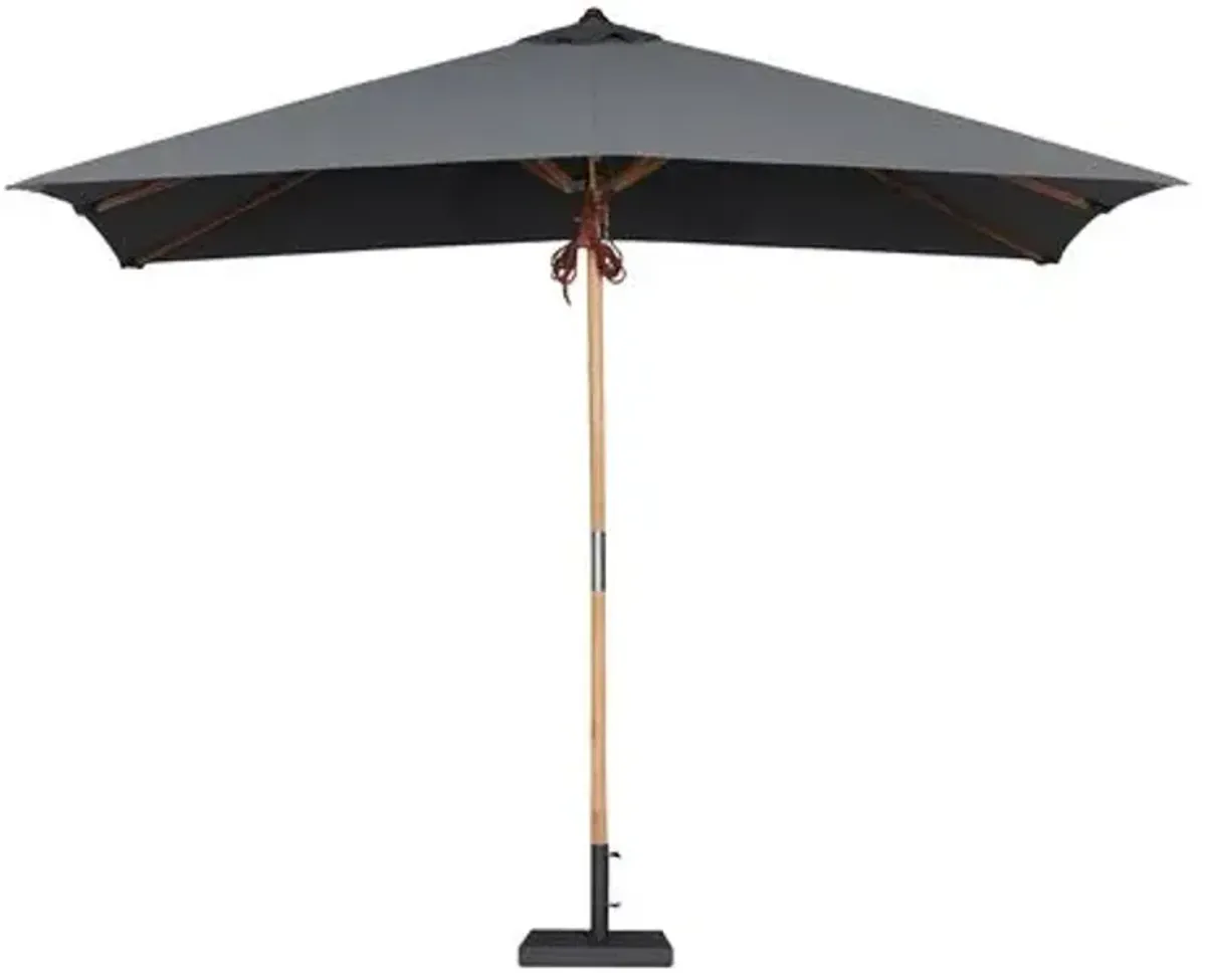 Vera Outdoor Rectangular Teak Patio Umbrella - Gray