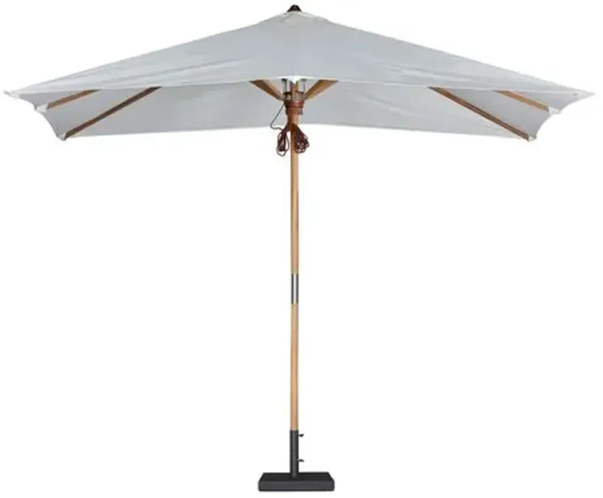 Vera Outdoor Rectangular Teak Patio Umbrella - Beige