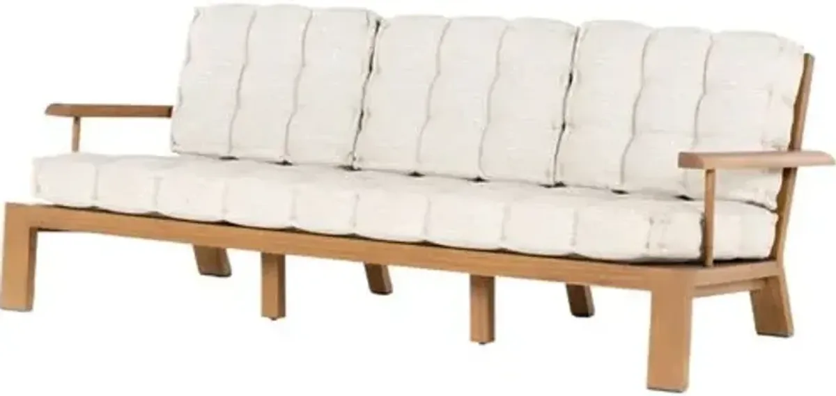 Valerie Outdoor Teak Sofa - Tufted Faye Sand