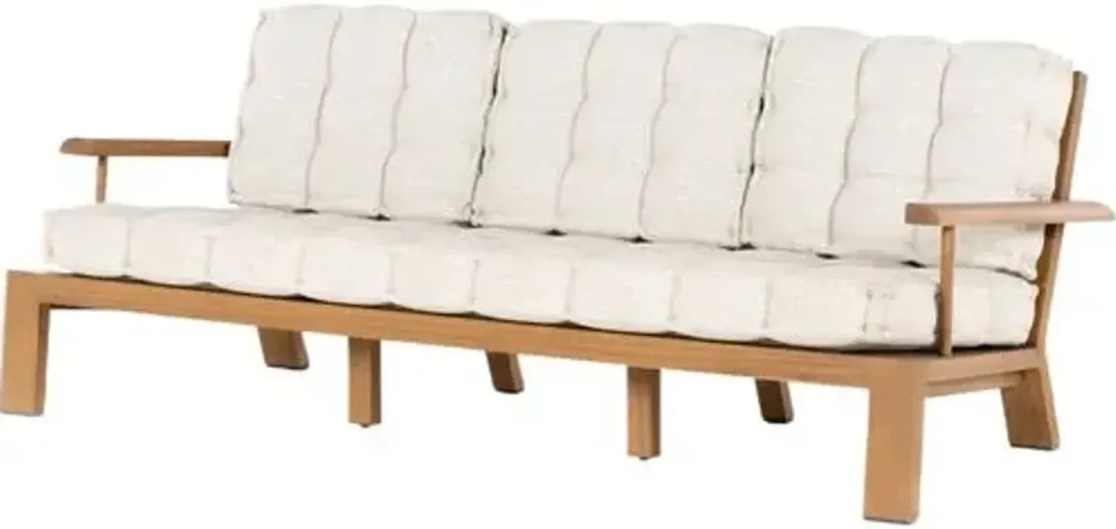 Valerie Outdoor Teak Sofa - Tufted Faye Sand