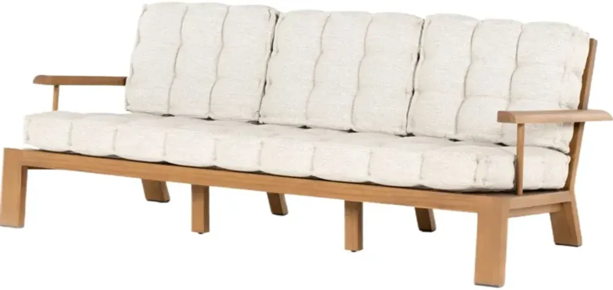 Valerie Outdoor Teak Sofa, Tufted Faye Sand
