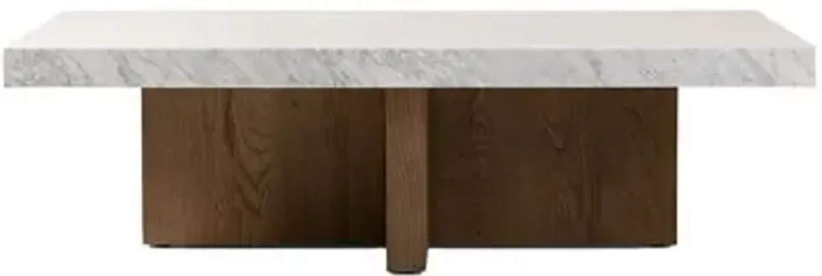 Valentina Rectangular Coffee Table - White Carrara Marble