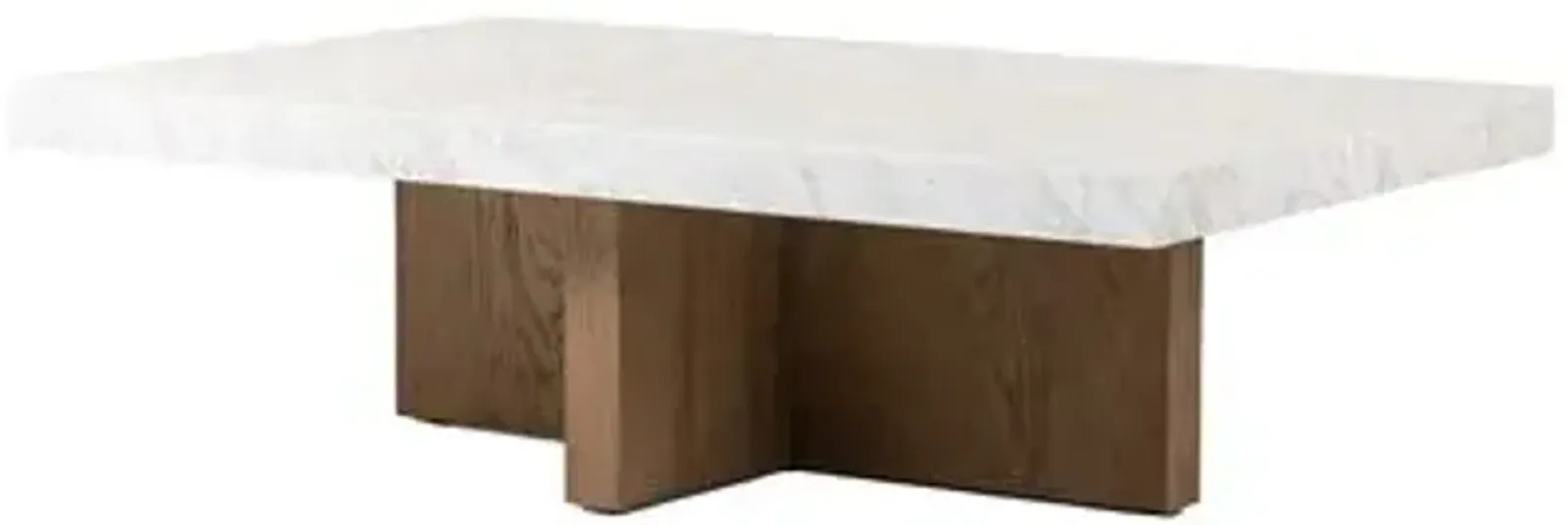 Valentina Rectangular Coffee Table - White Carrara Marble