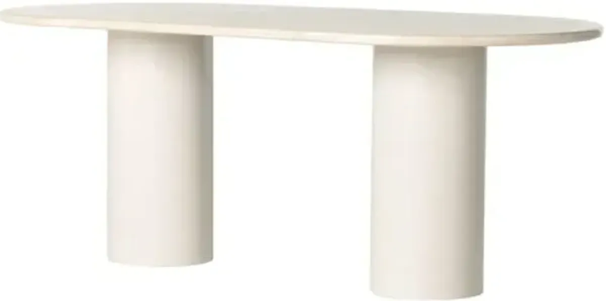 Uriah Oval Dining Table - Cream Marble