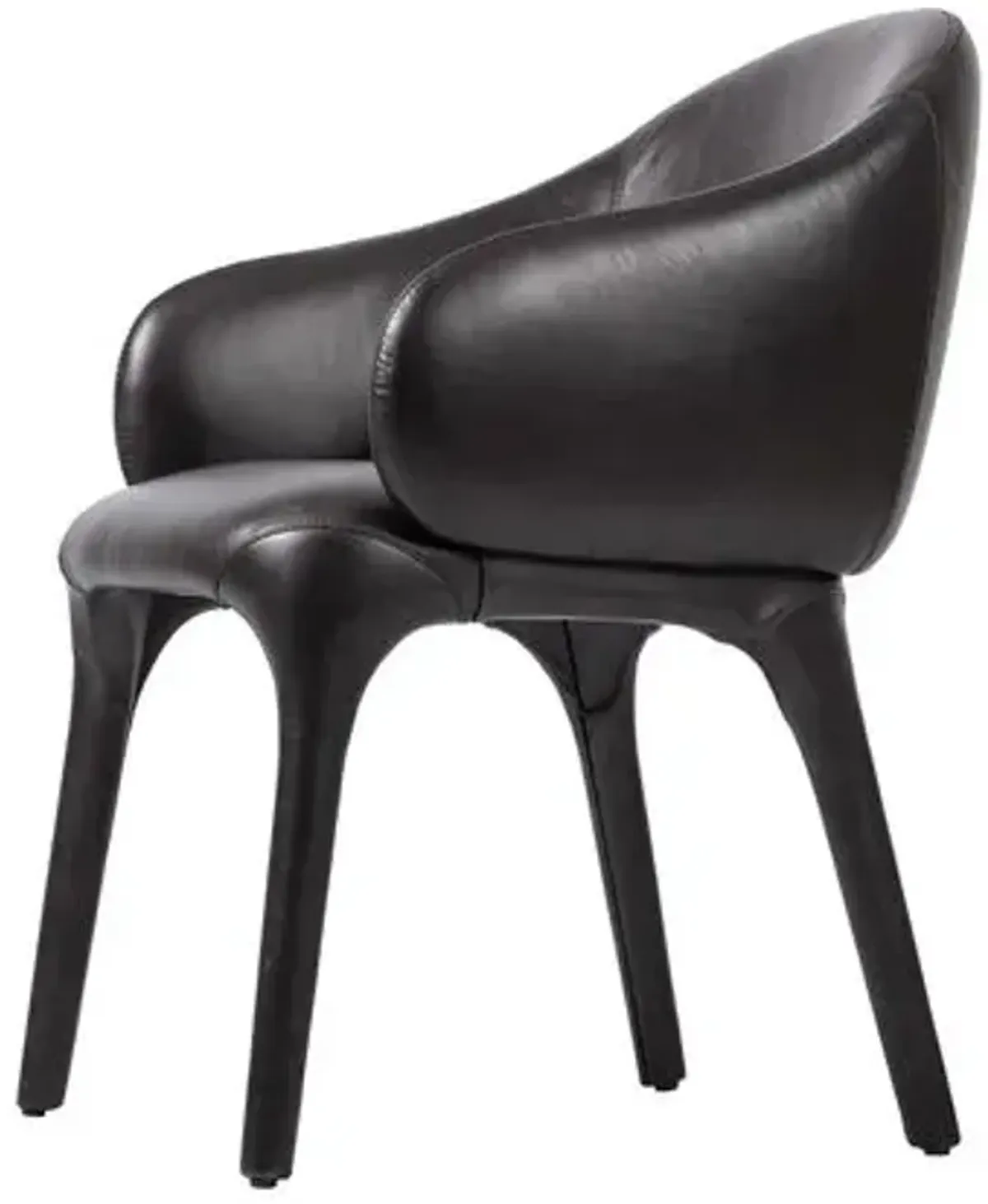 Uma Leather Dining Armchair - Sonoma Black