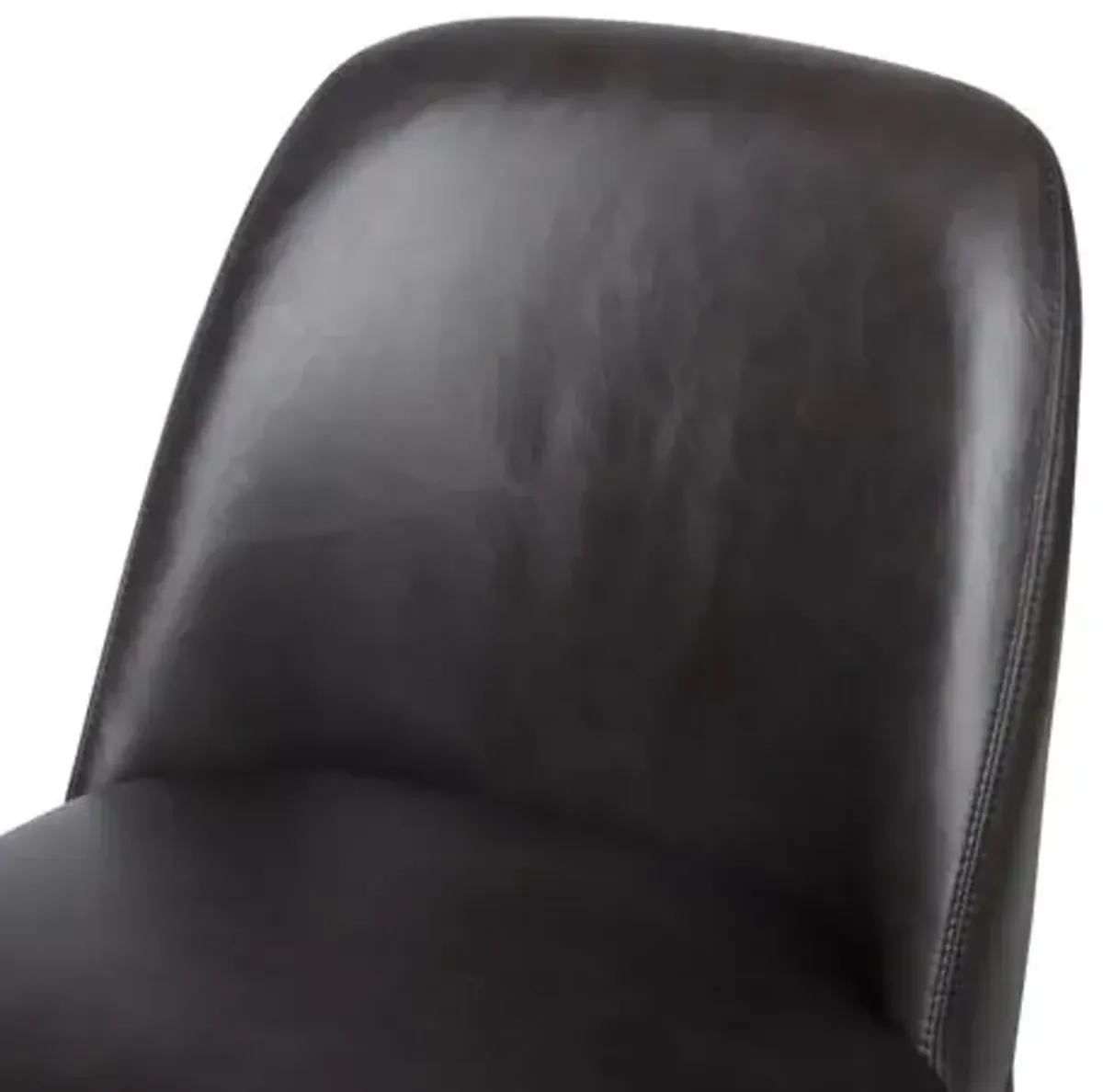 Uma Leather Dining Side Chair - Sonoma Black