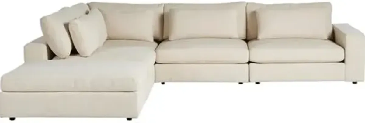 Tyson 4-Piece Sectional with Ottoman - Ivory