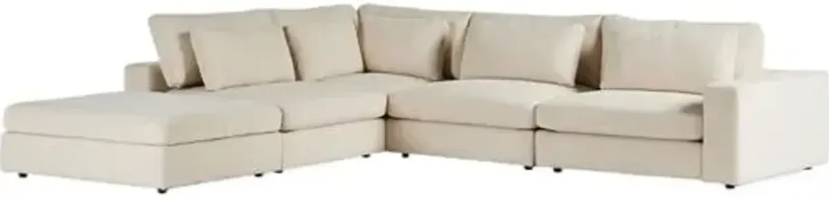 Tyson 4-Piece Sectional with Ottoman - Ivory