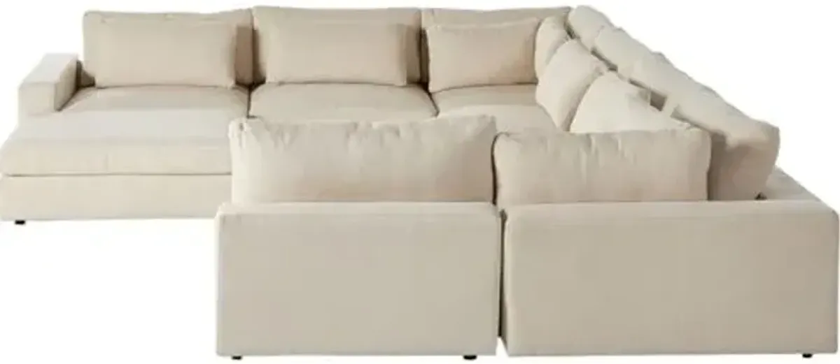 Tyson 7-Piece Sectional with Ottoman - Clairmont Ivory