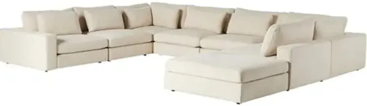 Tyson 7-Piece Sectional with Ottoman - Clairmont Ivory