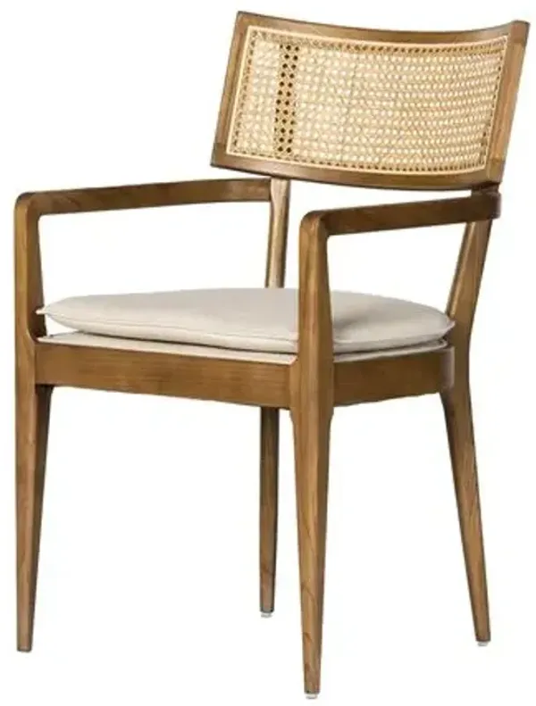 Tristan Cane Dining Armchair - Brown