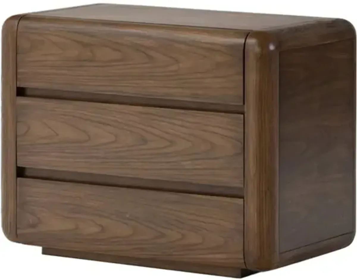 Thorsten 3-Drawer Nightstand - Dark Walnut