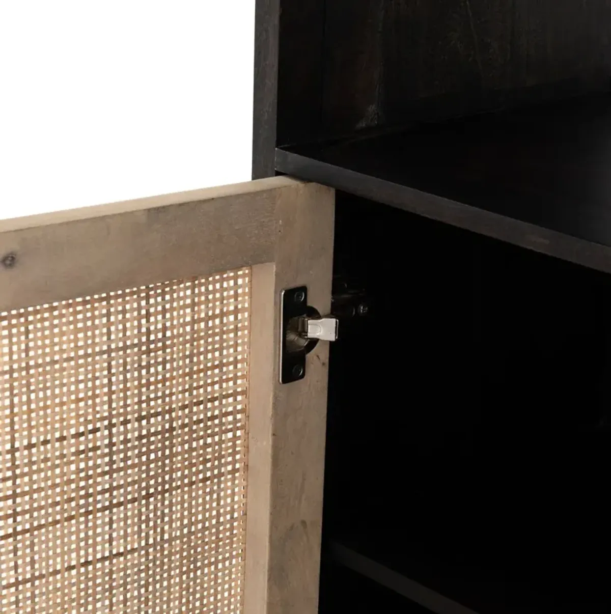 Thiago Cane Bookshelf - Washed Black