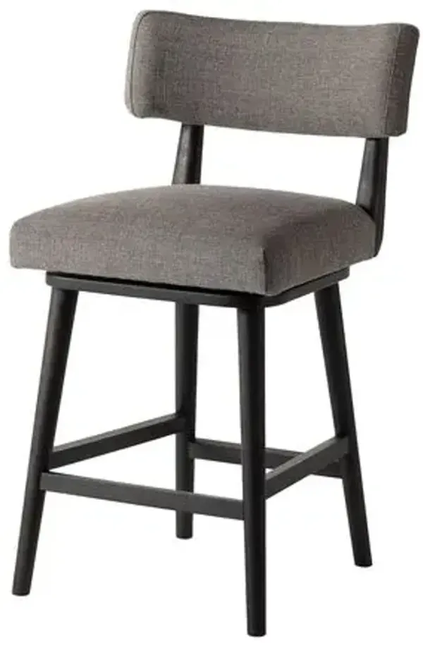 Theodora Linen Swivel Counter Stool