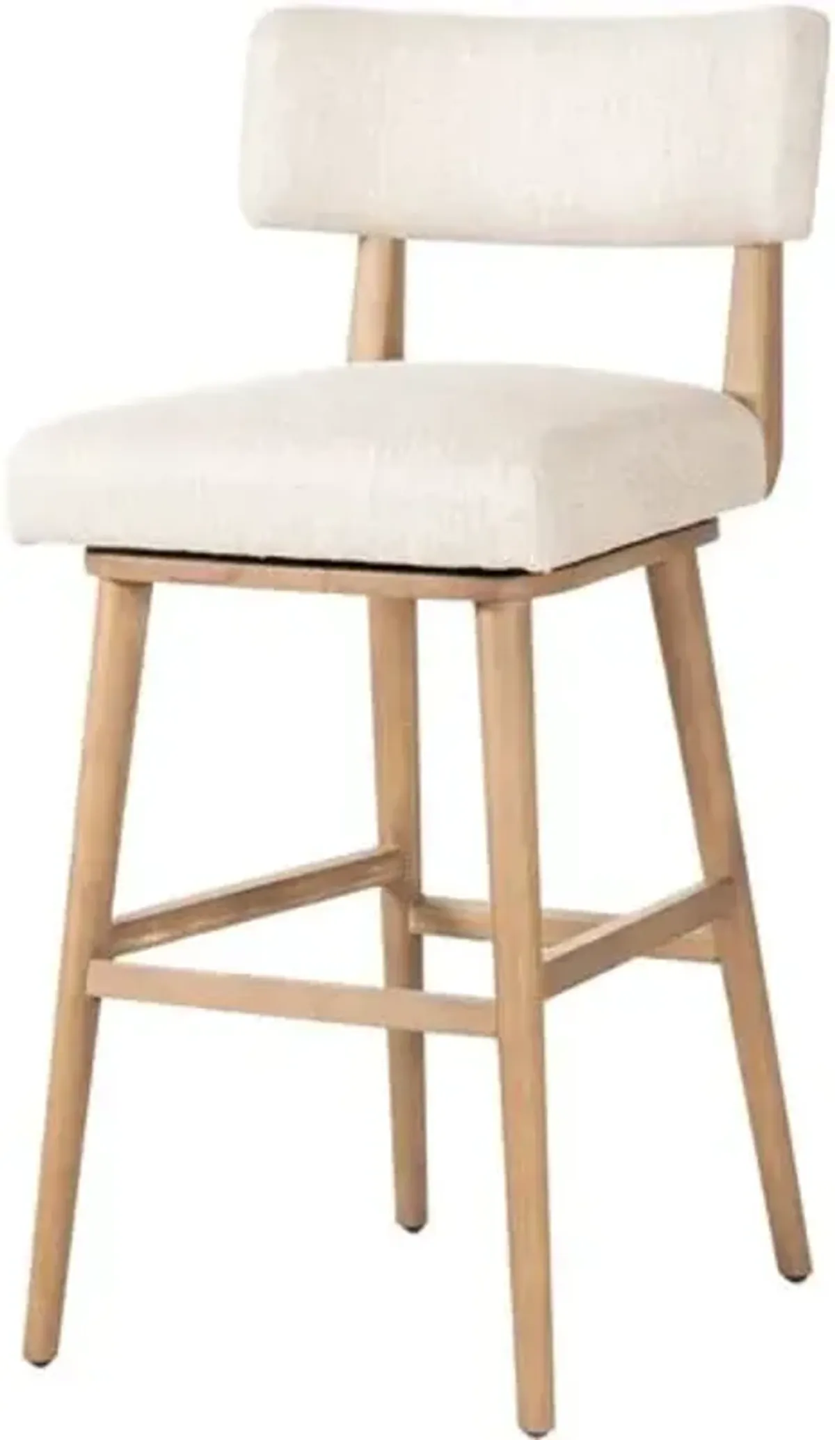 Theodora Linen Swivel Bar Stool - Beige