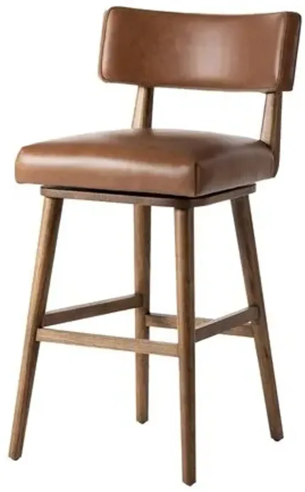 Theodora Leather Swivel Bar Stool - Sonoma Chestnut - Brown