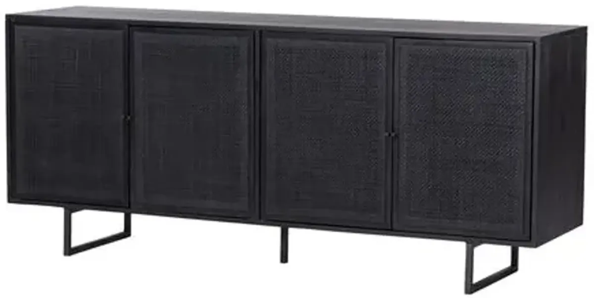 Tessa Cane Sideboard - Black