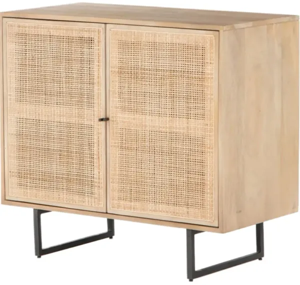 Tessa 2-Door Cane Cabinet, Natural Mango
