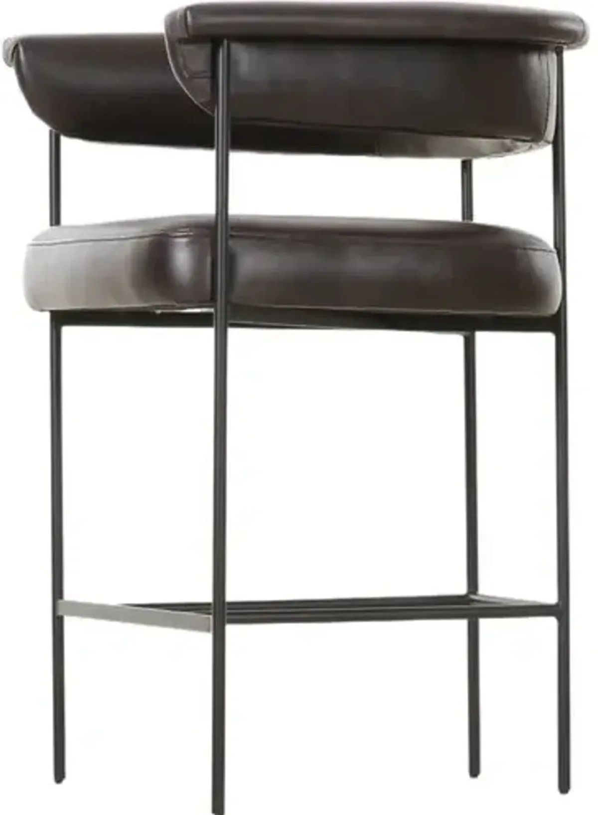 Tate Leather Counter Stool - Sonoma Black