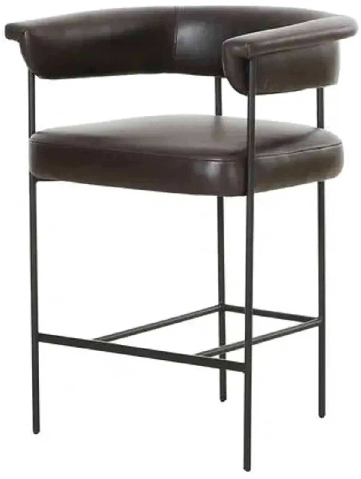 Tate Leather Counter Stool - Sonoma Black