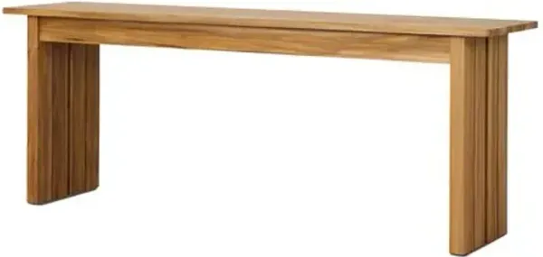 Tongass Outdoor Console Table - Natural Teak - Brown