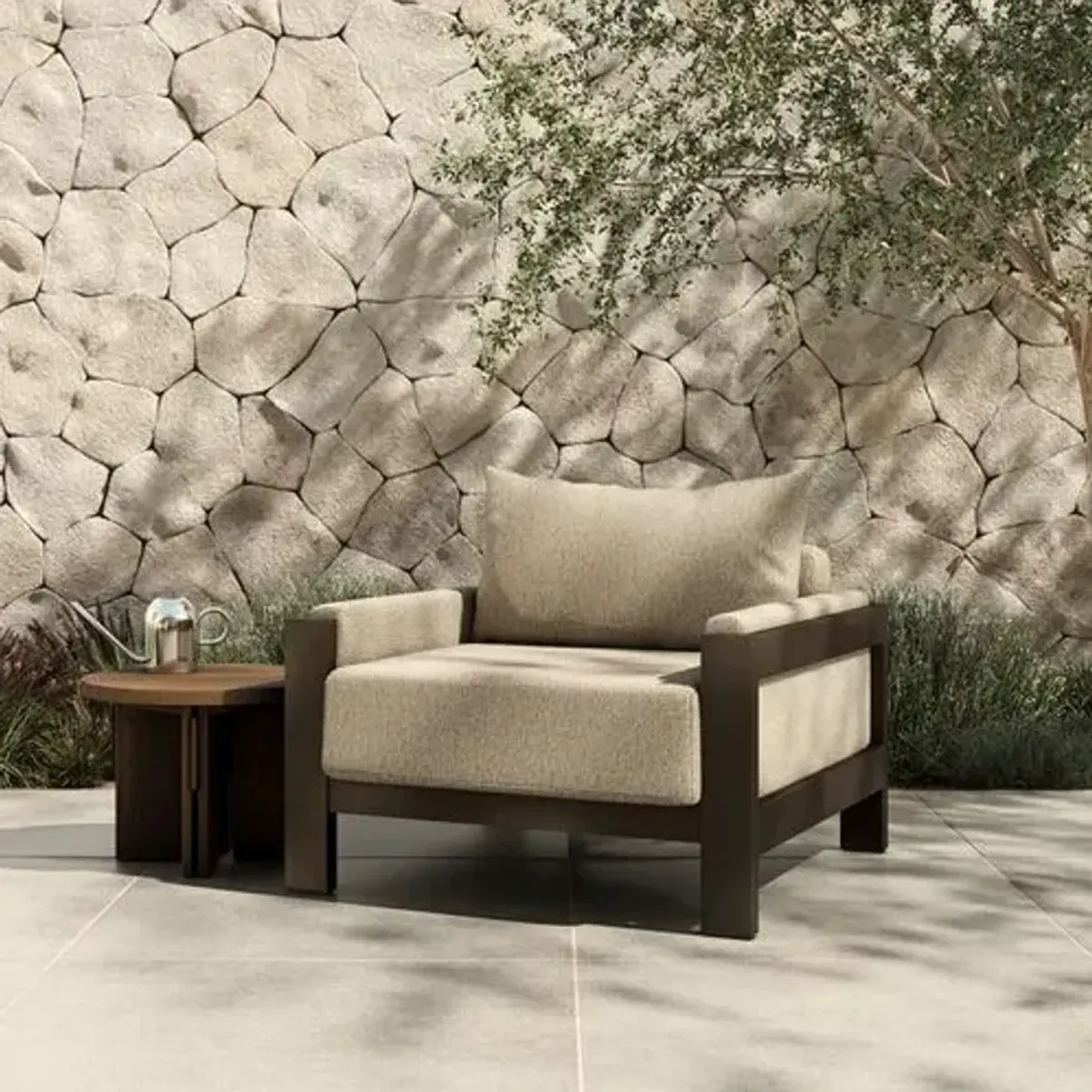 Tongass Outdoor Aluminum Lounge Chair - Concha Fog - Gray