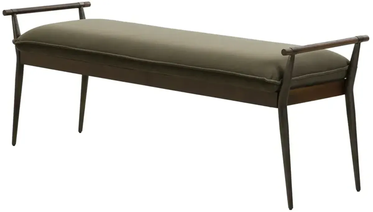 Sterling Velvet Bench, Modern Loden