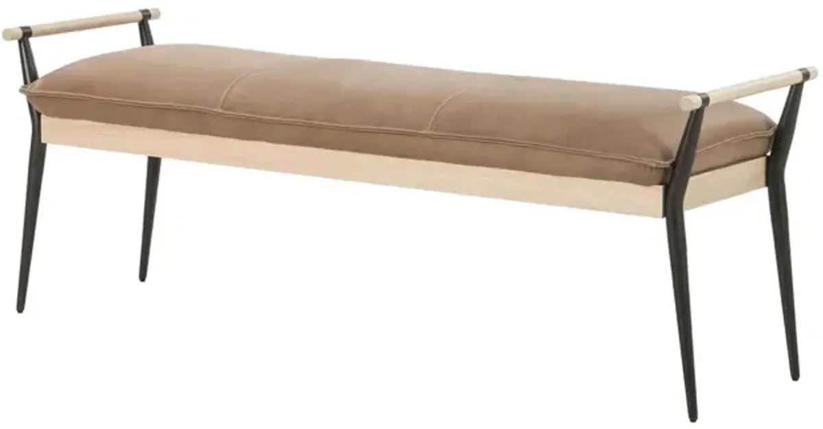 Sterling Leather Bench, Palermo Drift