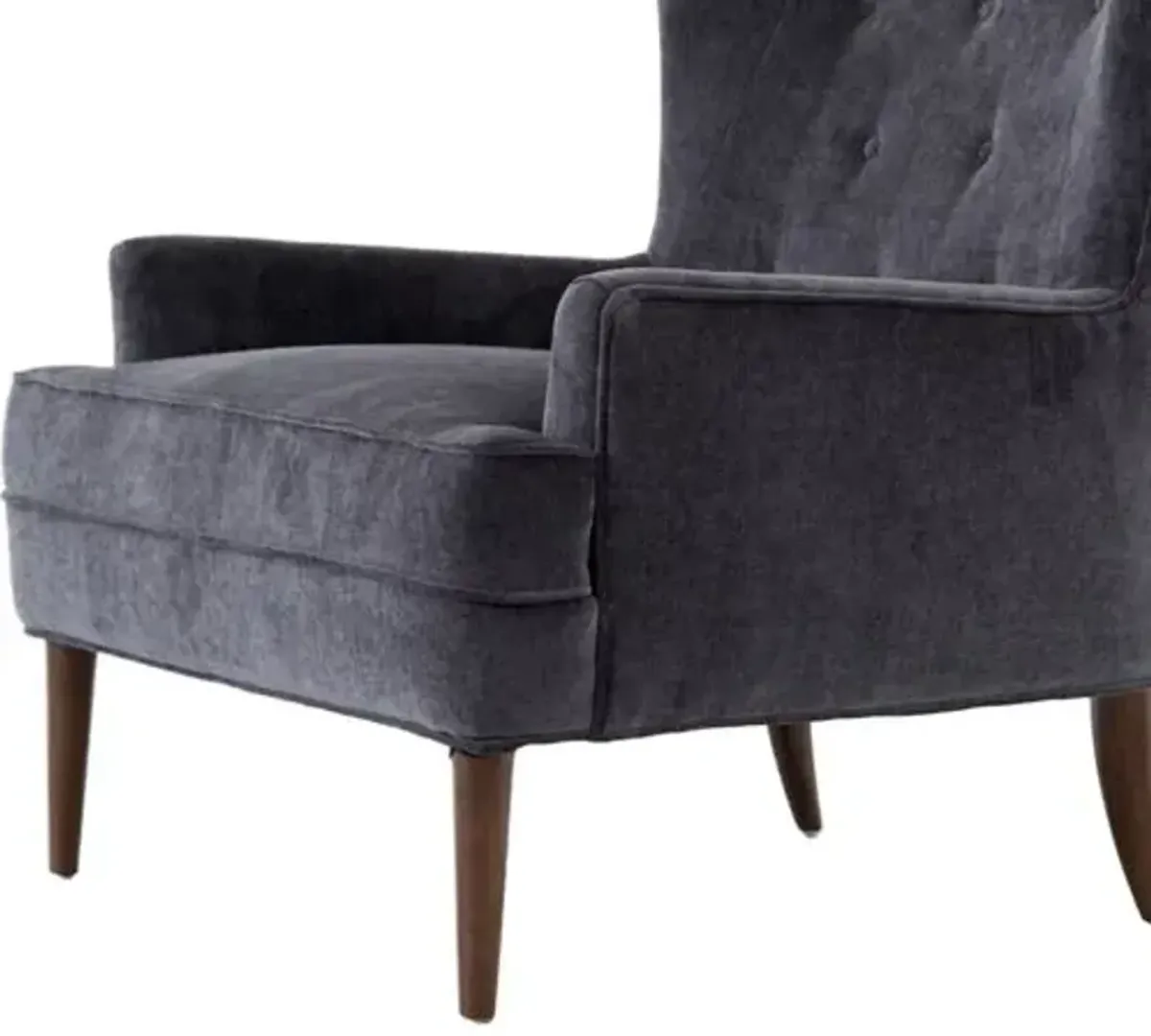 Skye Chair - Charcoal Worn Velvet - Gray