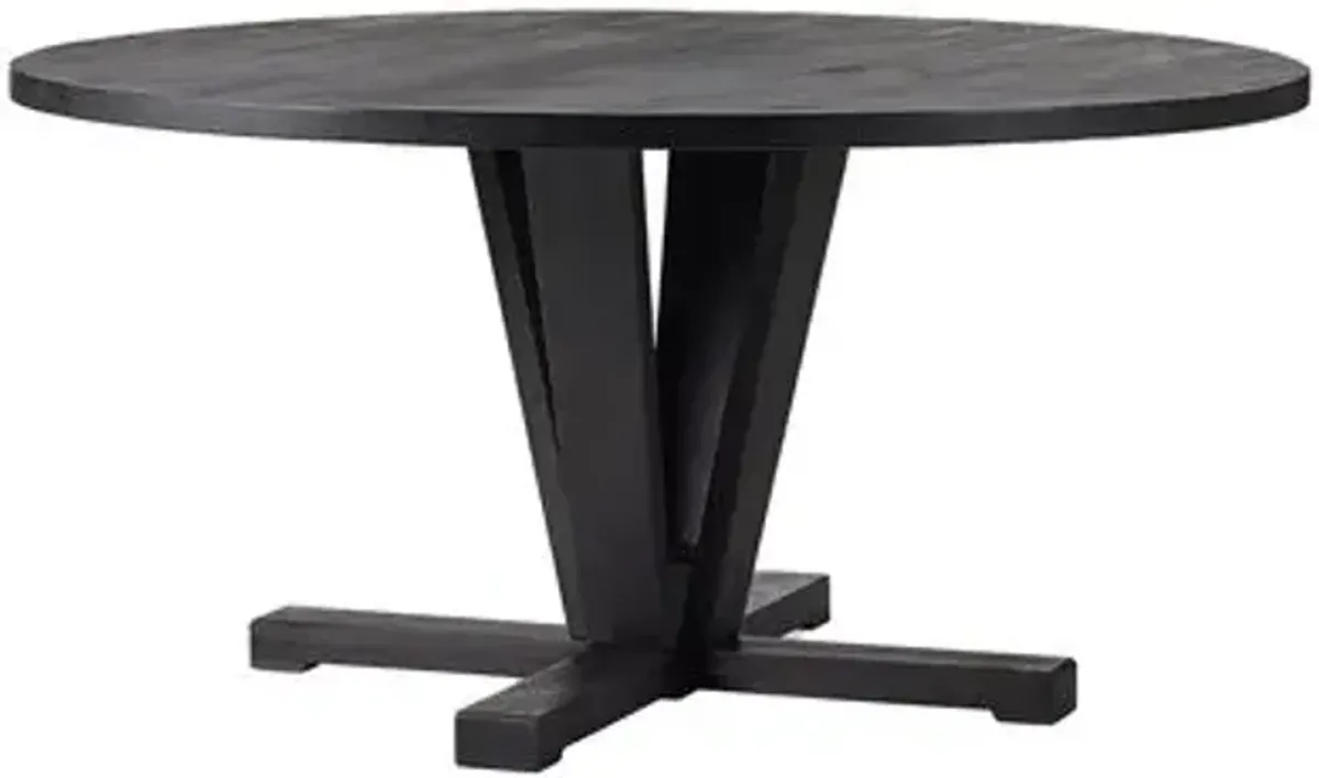 Silas Round Dining Table - Flint Black